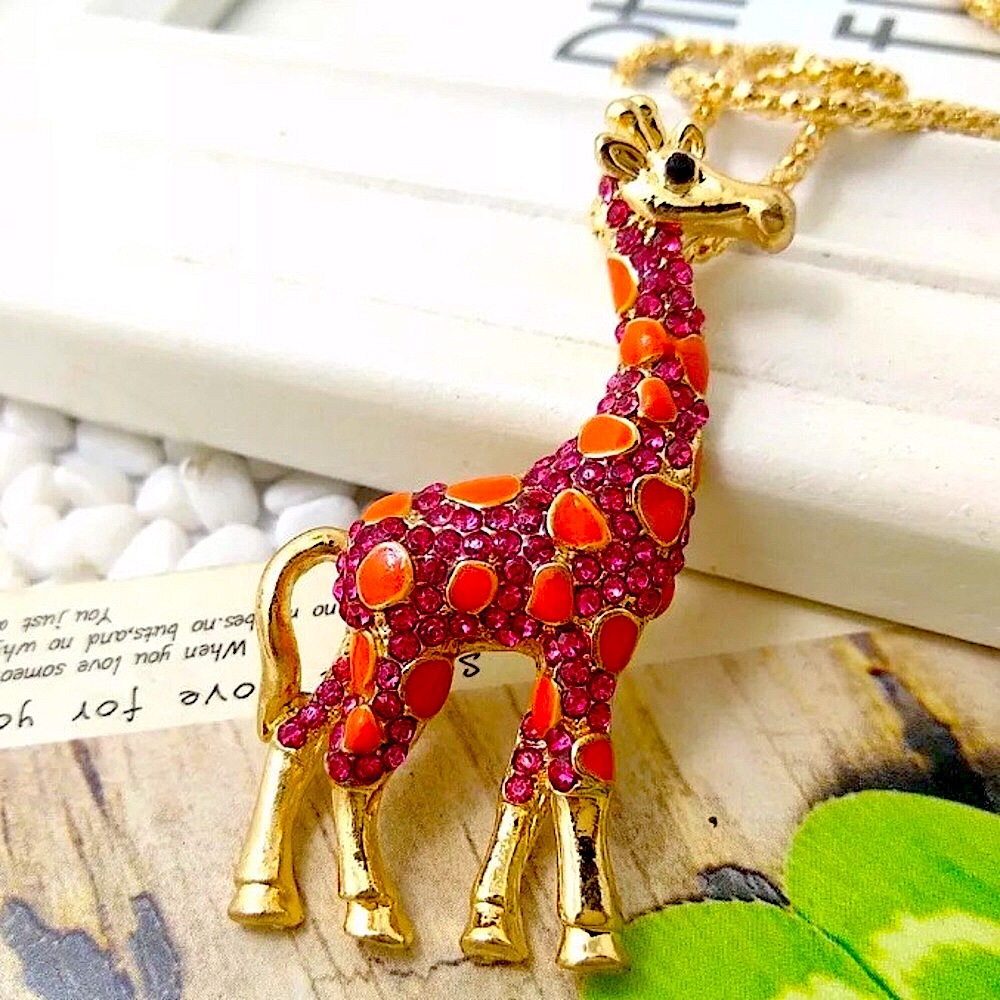 Betsey Johnson Crystal Giraffe Necklace